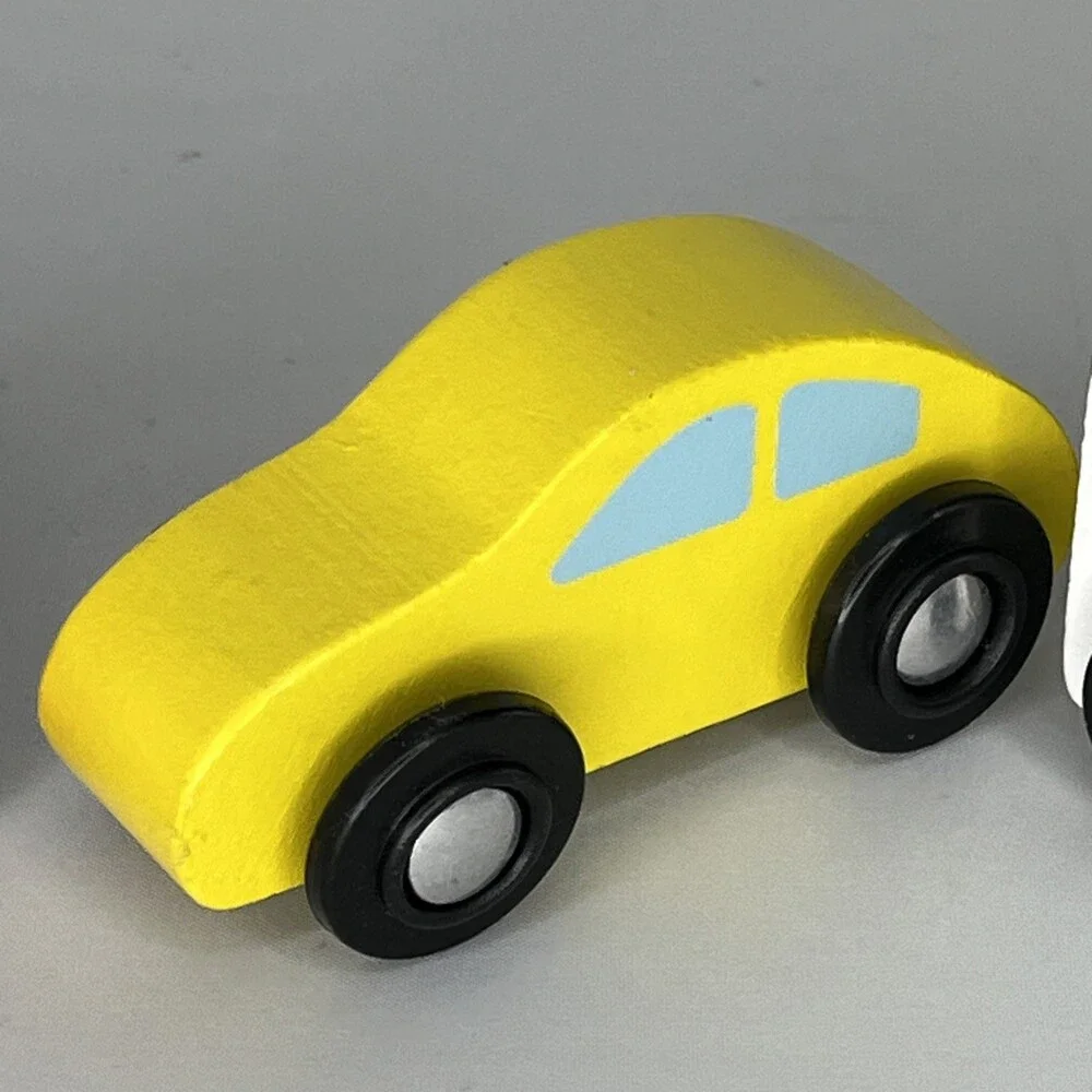 Lot Of Four Melissa And Doug Wooden Play Cars